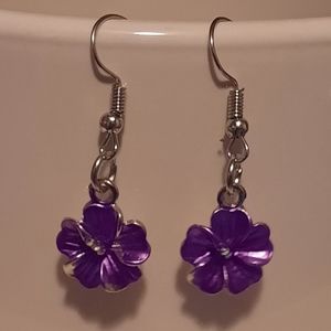 Purple Plumeria Earrings
